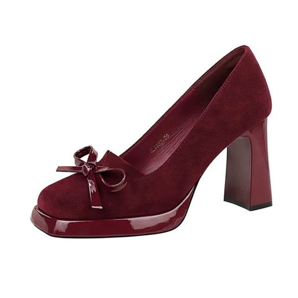 Chuyuji French-style Chunky Heel Red High-heeled Shoes Women, 2026 New Model, Elegant And High-end, Comfortable For The_vogvips.com