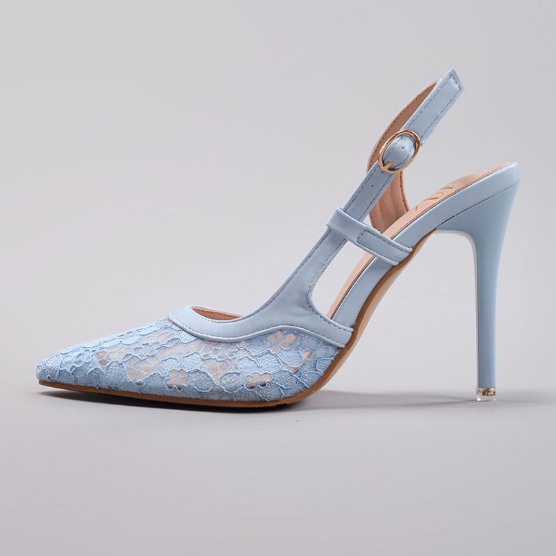 Women’s Shoes Lace Stitching High Heels Women Summer Elegant Sexy Pointed Banquet Party Wedding Stiletto Sandals_vogvips.com