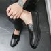 Men's Classic Leather Casual Shoes With Anti-Slip Thick Sole Outdoor Walking Shoe Pointed Toe Comfortable And Durable_vogvips.com
