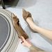 French Big Bow Single Shoes Female Spring And Autumn Royal Sister Style Shallow Mouth Wedges Ladle Shoes Occupation Low Heels_vogvips.com