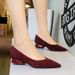 pointed Leopard Print Suede Single Shoes Women's Low Heel Shallow Mouth Hollow Heel Low Heel Shoes Women's Shoes_vogvips.com