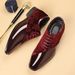 Men's Square-Toe Lace-Up Casual Shoes - Lightweight PU & Mesh Upper, Slip-Resistant Rubber Sole - Professional & Stylish For Office & Daily Wear_vogvips.com