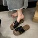 Plus Size Toe Post 2024 Summer New Korean Style Simple One-Strap For Women Beach Roman Sandals_vogvips.com