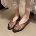 New Women's Mesh Sandals, Beach PVC Jelly Grid Hollow Flat Comfortable Slip-on Casual Slippers_vogvips.com