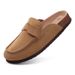Bebealy Women's Cork Suede Clogs New Genuine Mules Men Fashion Potato Shoes With Arch Support Comfy Cork Footbed Clogs Slippers_vogvips.com