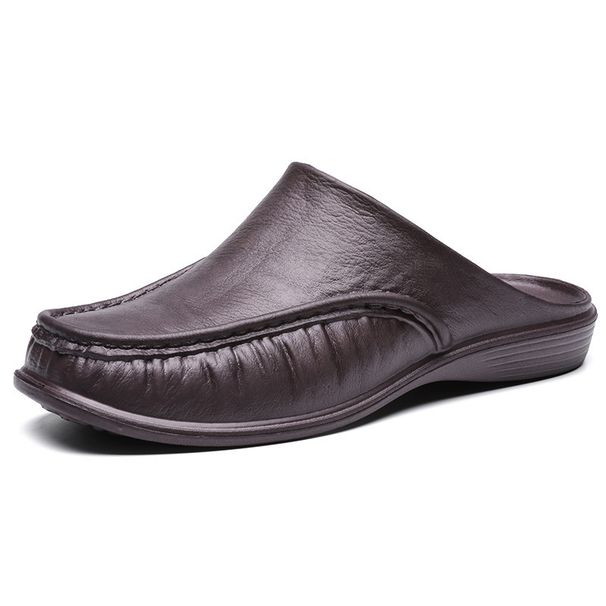 Spring/Summer New Men's Sandals EVA Integrated Indoor/Outdoor Cool Dragging Large Cap Half Tray X10_vogvips.com