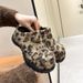 Designer Style Cloven-toed Birkenstocks With Pile And Height Increase, Retro Round Head, Plush Bun-style,half Slippers For Women, Can Be Worn Outside._vogvips.com
