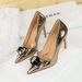 Evening Glam Heels – Patent Leather Stiletto With Metallic Bow (Red Carpet & Ultra High)_vogvips.com