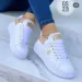 Casual Women Fashion Buttefly Deco Round Head Sneakes Leathe Lace-Up Platfom Ladies Vulcanized Shoes Female_vogvips.com