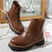 Women's British Style Martin Boots With Elastic Cuff Thick Sole Back Zipper Ankle Plus Size New Autumn_vogvips.com