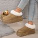 Women's Shoes Winter Thick Soled Height Increasing Snow Boots, Closed Toe Slippers, Women's Outdoor Wear, Birken Fleece Lined Fur Cotton Slippers_vogvips.com