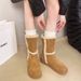 British Style Snow For Women 2025 Autumn Winter New Thick Sole Versatile Fleece Lined Thickened Short Mid-Calf Boots_vogvips.com