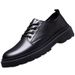 Business Front Lace-up Casual Height-increasing Small Leather Thick-soled Black Simple Office Commuting Men's Shoes_vogvips.com