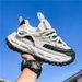 2025 European-USA Fashion Sneakers Youth Men's Artificial PU Splicing Low Top Lace-Up Thick Sole Non-Slip Wear-Resistant Running Shoes_vogvips.com