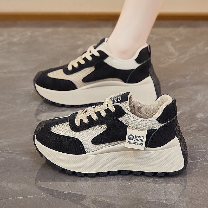 Summer Women's Shoes Breathable Hollow Net Shoes Women Ins Korean Version Of All Build Platform Sports Shoes Casual Dad Shoes_vogvips.com