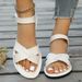 2026 Summer New Velcro Large Size Women's Shoes Fashion Wear Roman Flat Sandals_vogvips.com