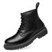 European Warm Series Martin Cowhide 2025 New Winter Fleece Lined Warm High-top Cotton Shoes Men's Motorcycle Boots_vogvips.com