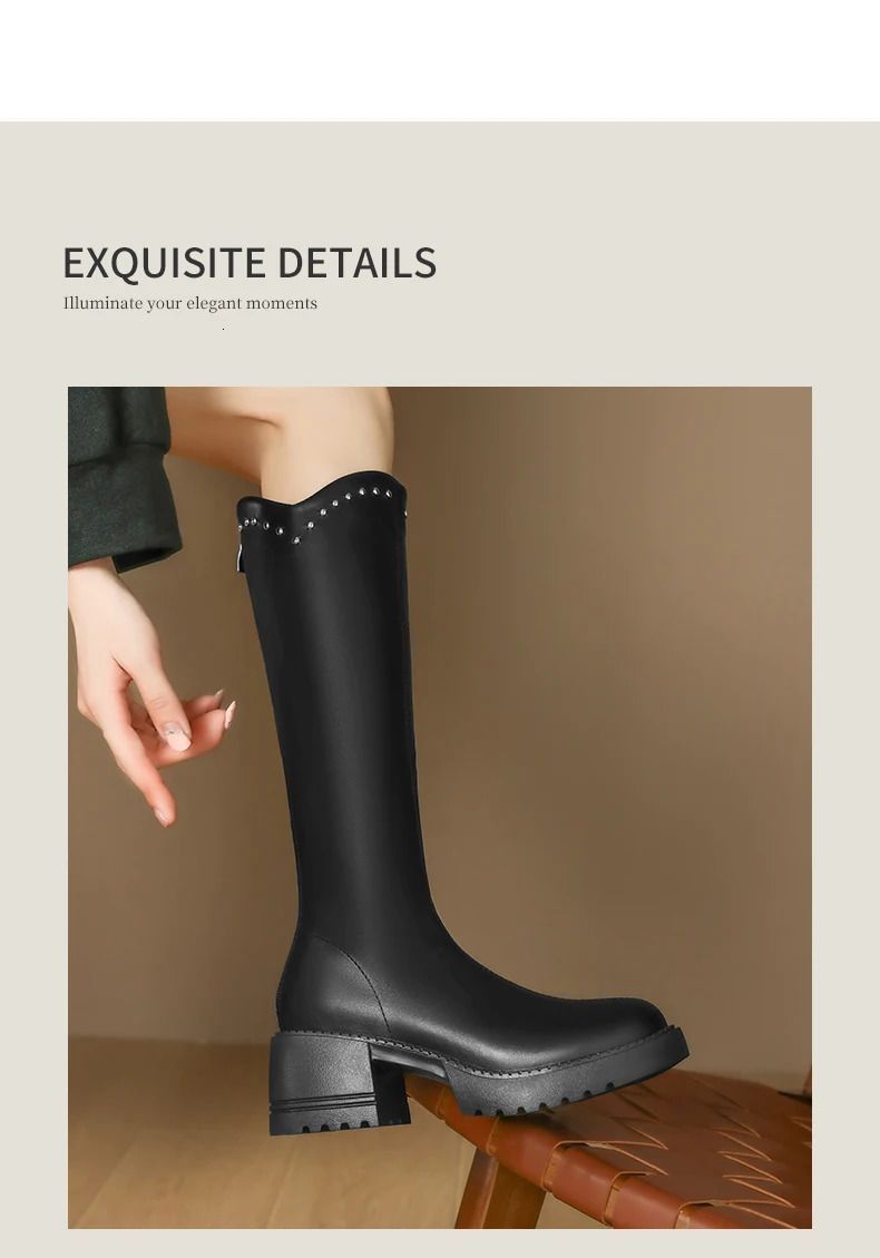 wind But Knee Spring And Autumn Niche Rivet Mouth Thin Womens Thick Soled Knight Boots 251107_vogvips.com