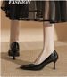 French Pointed Patent Leather Low-heeled Slip-on Shoes, Versatile And Comfortable For Daily Work And Office Wear, Professional High-heeled Shoes_vogvips.com
