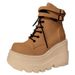 New Style Sponge Cake Thick Soled Colorful High Button Strap Casual Women's Shoes In Large Size_vogvips.com