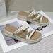 Rhinestone One-word Drag Female Muffin Slope Heel Two Wear Beach Versatile Wear Cool Slippers_vogvips.com