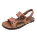 Men's Shoes, Summer Sandals, Trendy Style, Leather Beach Shoes For External Wear, Men's Anti Slip, Driving, Soft Soled_vogvips.com