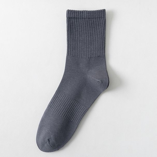 Pure Cotton Socks Spring And Summer, Thin, Antibacterial And Deodorant, Mid Tube Socks For Men And Women, Pure Black, White And Gray_vogvips.com
