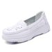 New Nurse Shoes Women Soft Sole Breathable Thick Sole Non-slip Flat White Comfortable Medical Shoes Small White Shoes_vogvips.com