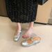 2025 Square-Toed Soft Leather Mary Jane For Petite Women, Retro Height-Increasing Half-Slipper Silver Flat Shoes To_vogvips.com