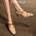 New Season Arrival: French-style Square-toed High Heels For Women With Chunky Heel, Bow Detail, And Mary Jane Design_vogvips.com