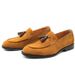 New Releases In December Summer Tassel Casual Leather Slip-On British Style Men's Business Loafers Trendy Single Shoes_vogvips.com
