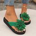 2025 New European And American Fashion Flower Clip-Toe Flip-Flops For Women, Outdoor Beach Flat Sandals_vogvips.com