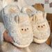 Cute Little Sheep Cotton For Women, Adorable Winter Indoor Home Thick-Soled Non-Slip Maternity Shoes, Fleece-Lined Warm_vogvips.com
