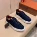 Mens Navy Blue Suede Platform Sneakers Lace Up For Smart Casual Daily Office Wear_vogvips.com