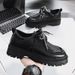 MOSSHARKLO Men's Casual Leather Shoes - Low Cut Breathable PU Sneakers With Rubber Sole For Daily Wear (Black)_vogvips.com