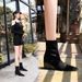 009-11 Fashionable And Simple Knight Women's Sexy Nightclub Look Thin Thick Heels Pointed Suede Short Boots_vogvips.com