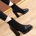 European And American Style Chunky Martin 2025 Autumn Winter New Patchwork Pointed Toe High Heel Short Fashion Back_vogvips.com