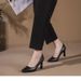 High Heels Etiquette Dress Commuter Professional Work Shoes Interview Soft Sole Not Tired Feet Black Small Heel Leather Shoes Women_vogvips.com