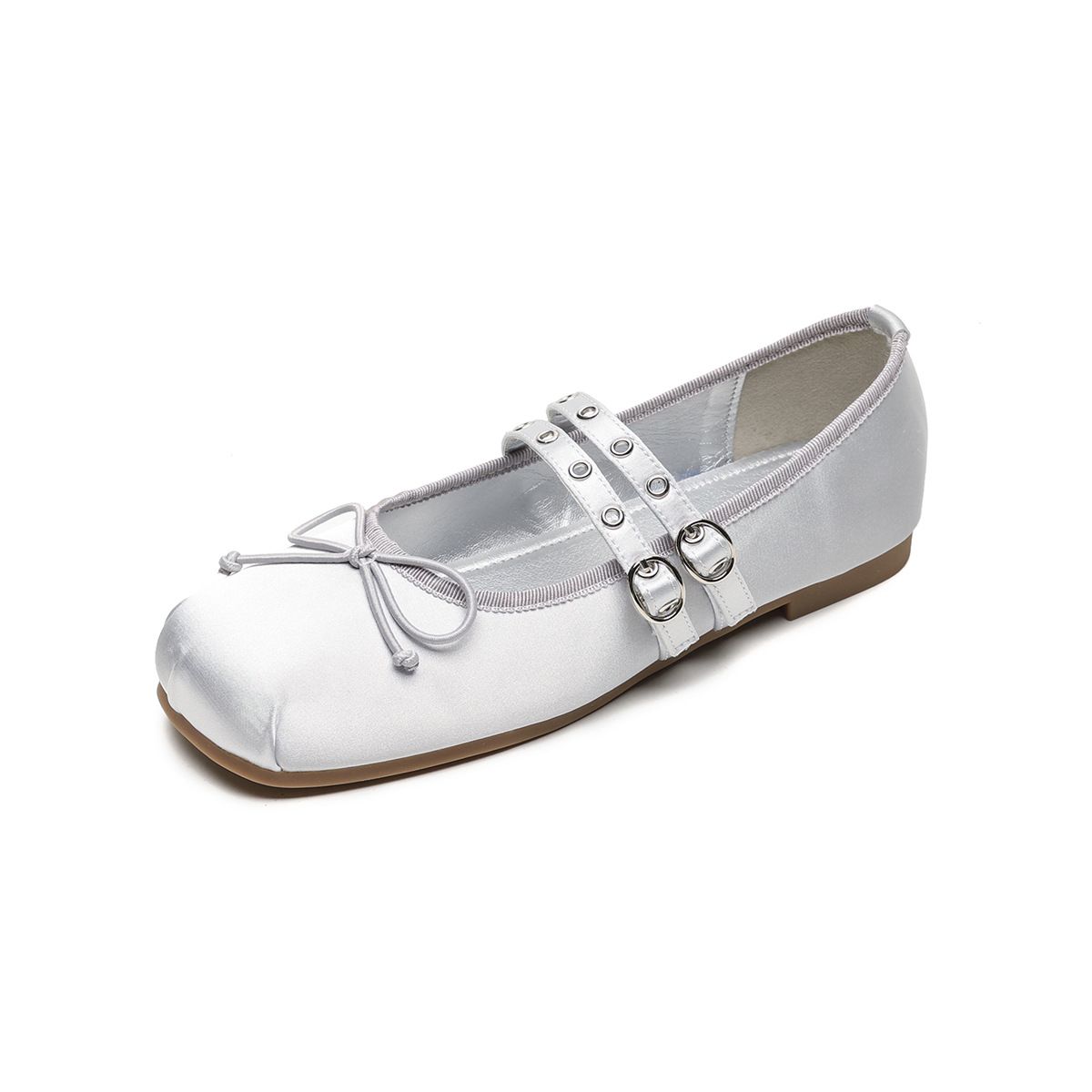 Flat-soled Single Shoes Women's Bow With Mary Jane Shoes, Shallow Mouth Soft-soled Ballet Shoes_vogvips.com