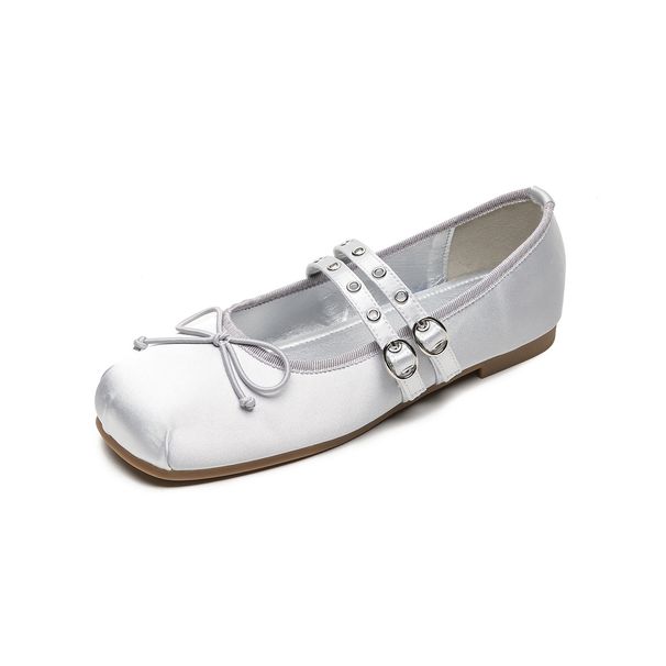 Flat-soled Single Shoes Women's Bow With Mary Jane Shoes, Shallow Mouth Soft-soled Ballet Shoes_vogvips.com