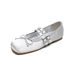 Flat-soled Single Shoes Women's Bow With Mary Jane Shoes, Shallow Mouth Soft-soled Ballet Shoes_vogvips.com