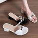 High-end Crocodile Pattern White High-heeled Sandals For Women Spring Summer Open Toe Small Gold Buckle One-line Thick Heel Sandals_vogvips.com