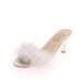 Slippers High-heeled Furry Fashion Slippers For Women, Foreign Trade, Large Size, Elegant Open-toe Sandals With_vogvips.com