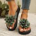 Women's Flat Toe Clip-On Flip-Flops Large Size Floral Flat For Men And Women Summer New Couple_vogvips.com