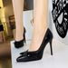 SEVEN BIG TREES Women's Pointed Toe Stiletto Heels With Bowknot Detail - Elegant High Heel Dress Pumps For Party & Evening Wear (Black/Nude/Burgundy)_vogvips.com