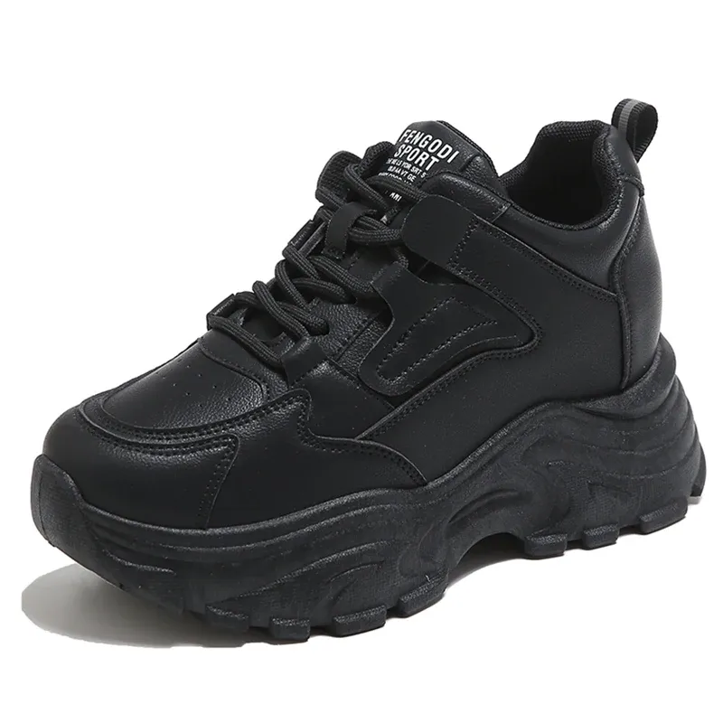 White Platform Women S Sneakers Spring Lace Up Thick Bottom Vulcanize Woman Pu Leather Breathable Sports Sho_vogvips.com