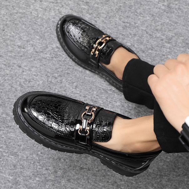 Le Fu Spring British Business Casual Lazy One Step Stepping Bean Leather Youth Versatile Formal Men's Shoes_vogvips.com