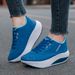 Ladies Casual Sports Shoes Breathable Comfortable Wedge Heel Thick Sole Sneakers Lace-up Shoes_vogvips.com