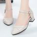 Baotou Sandals Women's Soft Leather Mother Sandals Hollow High Heels Women's Shoes Thick Heel Versatile Single Shoes_vogvips.com