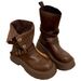 British Style Martin For Women 2025 New Spring And Autumn Single Women's Shoes Mid-Calf Thick Sole Black Short Boots_vogvips.com